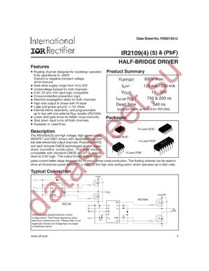 IR2109PBF datasheet  